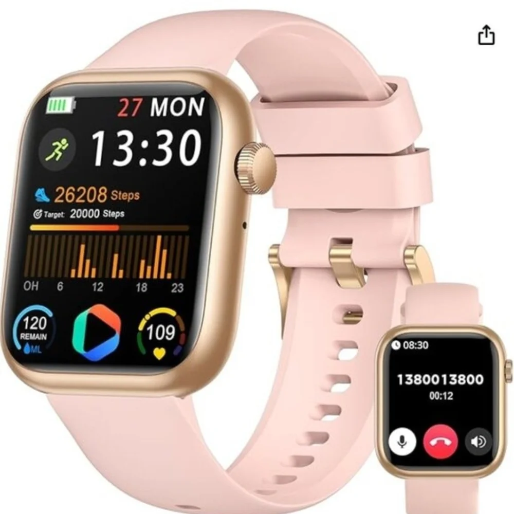 Smartwatch with Pink Silicone Strap – Brand New in Box